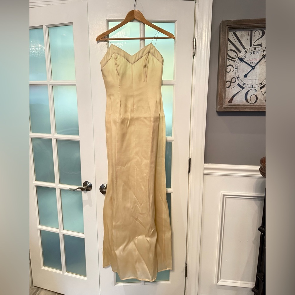 Jamei Chen vintage Elegant Cream Evening Gown